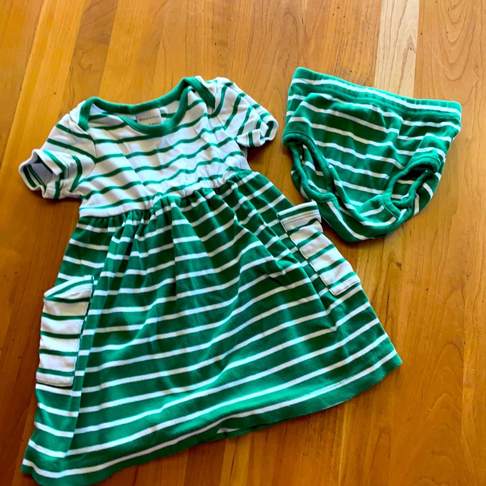 Hanna Anderson | striped dress| 12-18 months